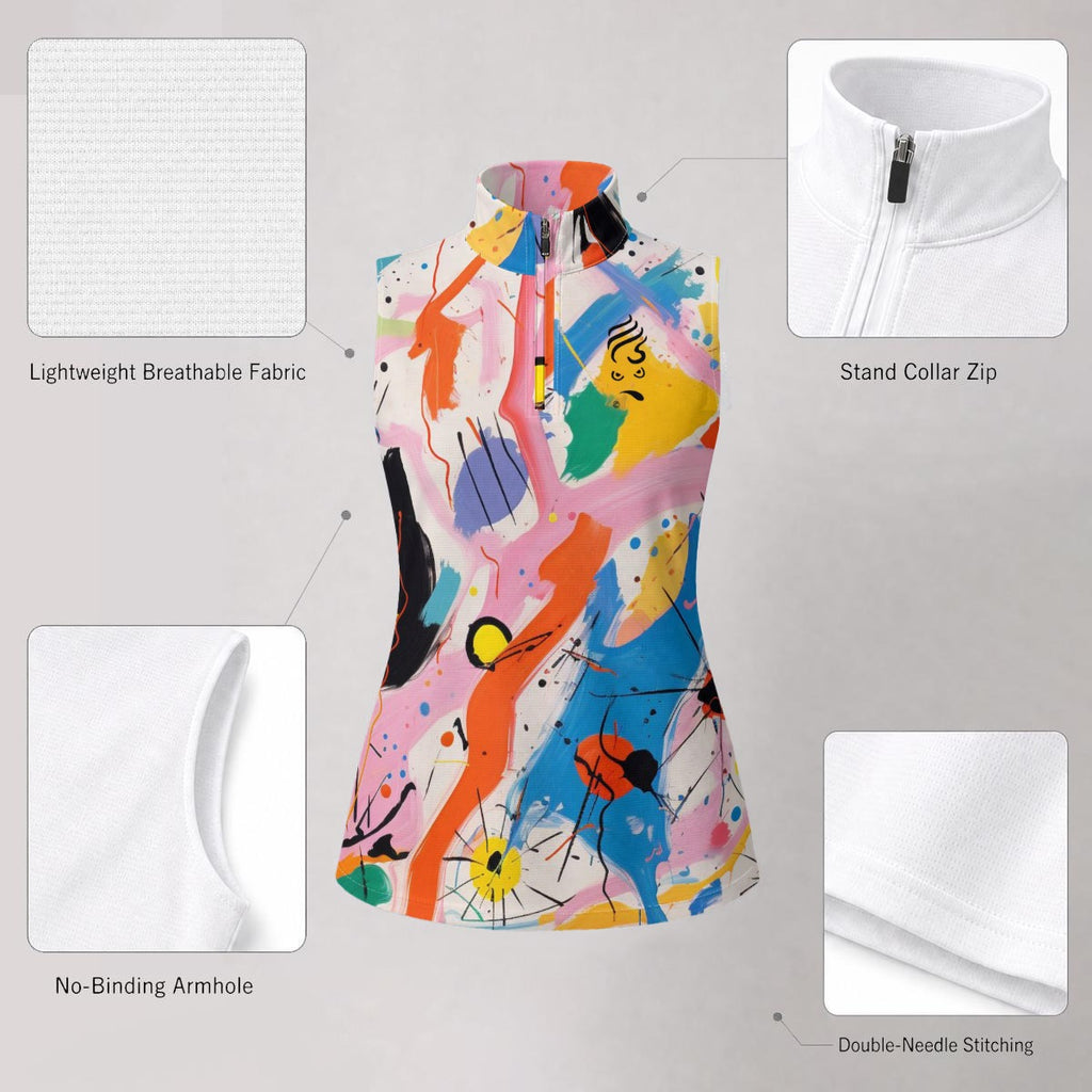 Ms. Shithead Everyone's Been One "Art School Drop Out" Totem Women's Sleeveless Golf/Tennis Polo Shirt