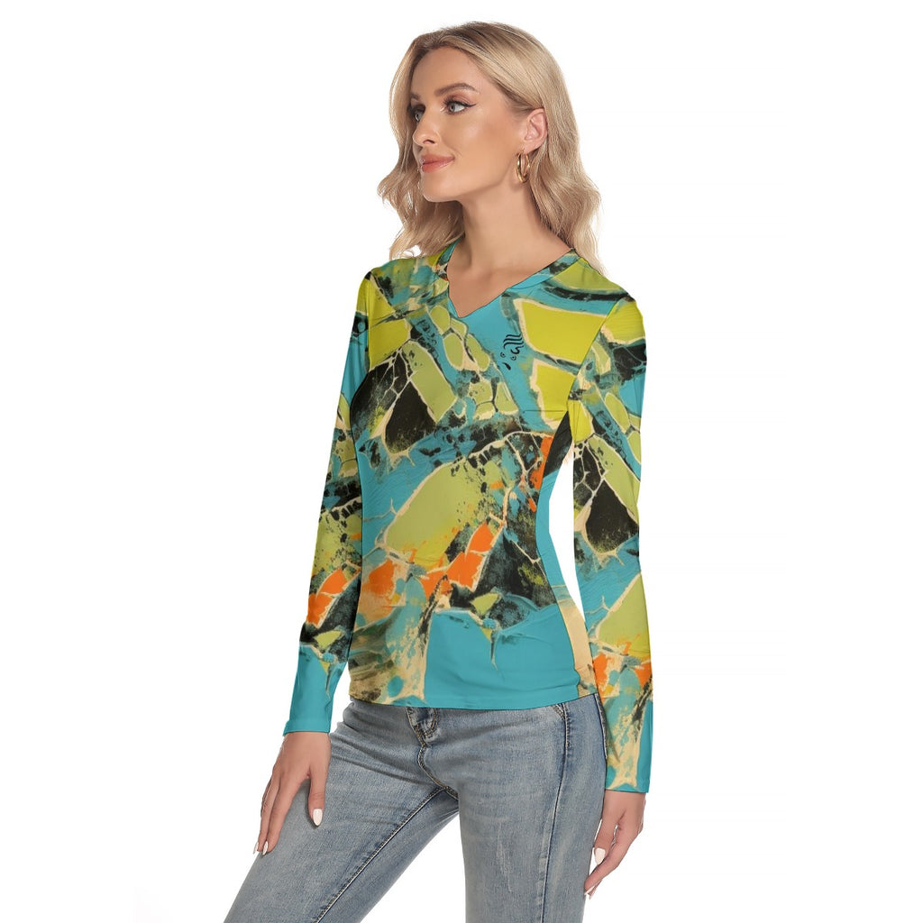 Ms. Shithead Everyone's Been One In-Flight Totem Lounge Attitude V-Neck Long Sleeve T-Shirt