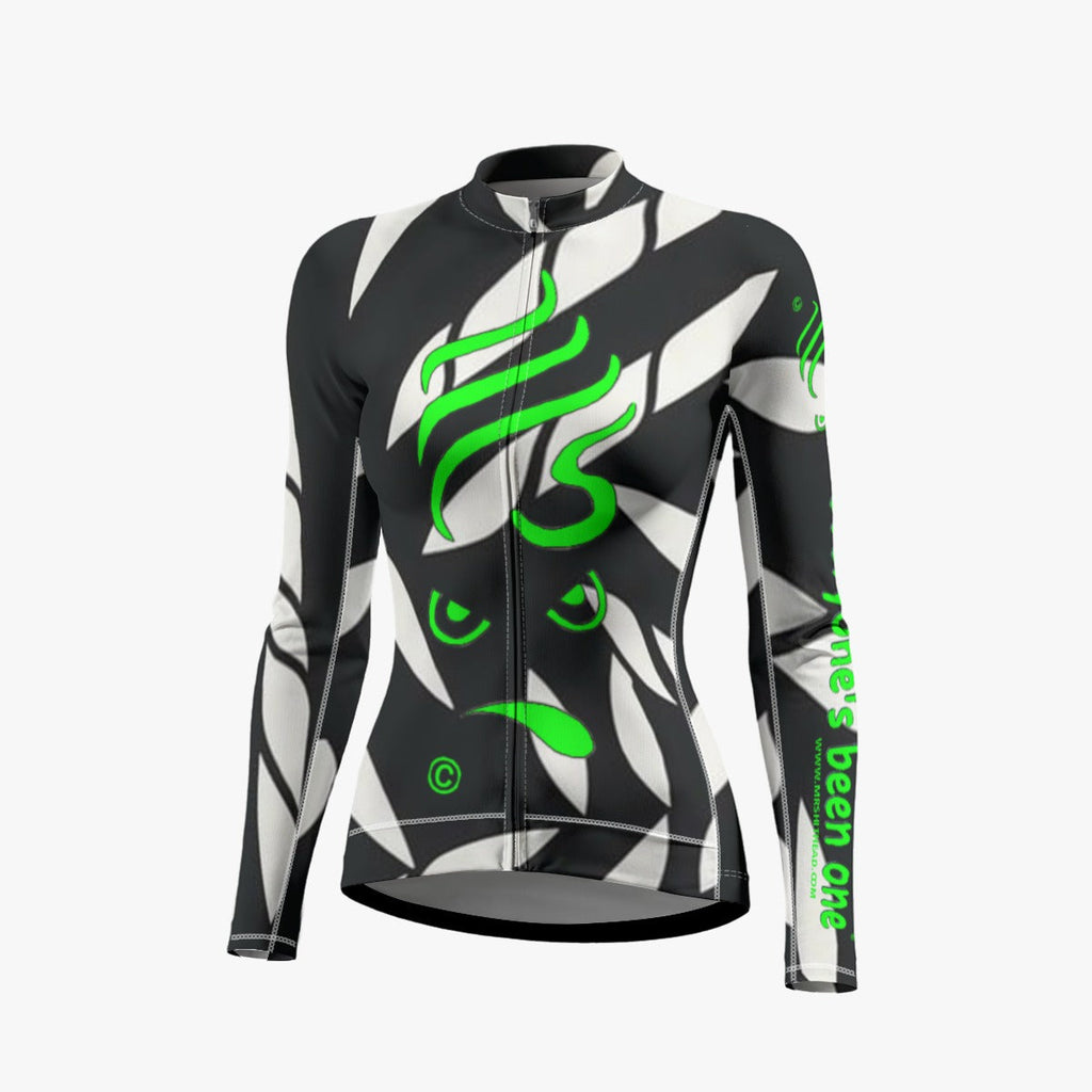 Ms. Shithead Everyone's Been One Black White Midnight Legend Women's Bicycle Jersey With Long-Sleeve Shirt