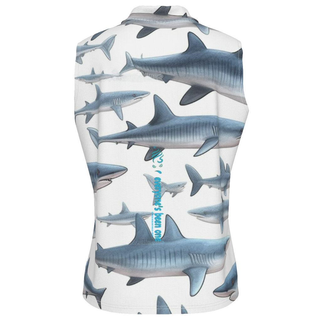 Ms. Shithead Everyone's Been One Jaws Totem Women's High-Elastic Sleeveless Polo Golf Shirt